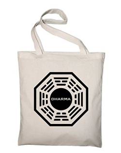 Styletex23 Lost Dharma Initiative Logo Jutebeutel Baumwolltasche, natur von Styletex23
