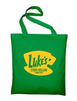 Styletex23 Luke's Stars Hollow Diner Cafe Logo Fan Jutebeutel Baumwolltasche, grün von Styletex23