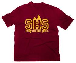Sunnydale High School Buffy The Vampire Slayer T-Shirt, XL, Maroon von Styletex23