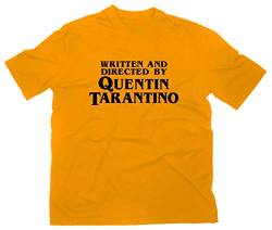 Written and Directed by Quentin Tarantino Fan T-Shirt, XL, gelb von Styletex23