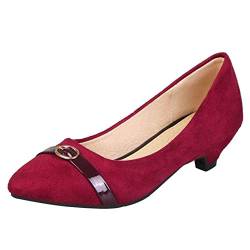 StyliShoes Fashion Kitten Heel Pumps Damen Schuhe (Rot, 38 EU) von StyliShoes