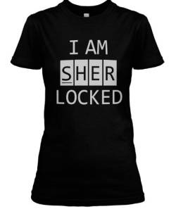 Stylotex Damen/Girlie T-Shirt I am Sherlocked, Farbe:schwarz, Größe:L von Stylotex