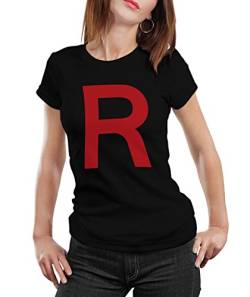 Stylotex Damen/Girlie T-Shirt Team Rocket, Farbe:schwarz, Größe:L von Stylotex