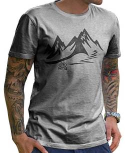 Stylotex Herren T-Shirt Basic MTB | hochwertiges Männer Shirt zum Mountainbiken, Weihnachten, Geburtstag | in Deutschland Bedruckt, Farbe:Heather, Größe:M von Stylotex