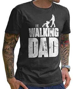 Stylotex Lustiges Herren Männer T-Shirt Basic | The Walking Dad | Geschenk für werdende Papas, Größe:L, Farbe:Darkgrey von Stylotex