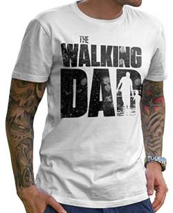 Stylotex Lustiges Herren Männer T-Shirt Basic | The Walking Dad | Geschenk für werdende Papas, Größe:L, Farbe:Weiss (4100) von Stylotex