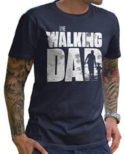 Stylotex Lustiges Herren Männer T-Shirt Basic | The Walking Dad | Geschenk für werdende Papas, Größe:S, Farbe:Navy (4100) von Stylotex