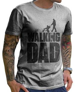 Stylotex Lustiges Herren Männer T-Shirt Basic | The Walking Dad | Geschenk für werdende Papas, Größe:XL, Farbe:Heather von Stylotex