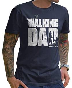 Stylotex Lustiges Herren Männer T-Shirt Basic | The Walking Dad | Geschenk für werdende Papas, Größe:XL, Farbe:Navy (4101) von Stylotex