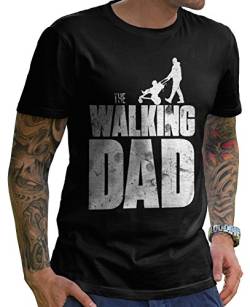 Stylotex Lustiges Herren Männer T-Shirt Basic | The Walking Dad | Geschenk für werdende Papas, Größe:XL, Farbe:schwarz von Stylotex
