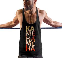 Stylotex Stringer Fitness Tank Top Kamehameha Herren Gym Tshirts für Performance beim Training | Männer ärmellos | Funktionelle Sport Bekleidung, Farbe:schwarz, Größe:S von Stylotex