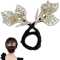 Strass-Blumen-Haarspange, Lazy Hair Curler Deft Bun Maker, elegante Haarspange für Frauen, Ball-Haar-Hochsteckartefakt, Ball-Haar-Accessoires (#8) von SuGJun