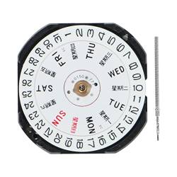 SuanQ Uhrenzubehör VX33E Uhrwerk VX33 Dreipoliger Doppelkalender Quarzwerk ohne Batterien, siehe abbildung von SuanQ