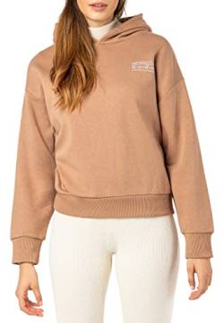 Sublevel Damen Basic Pullover Hoodie mit Mini-Print Brown M von Sublevel