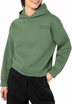 Sublevel Damen Basic Pullover Hoodie mit Mini-Print Green XS von Sublevel