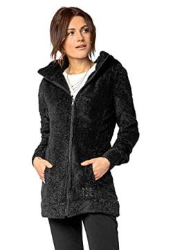 Sublevel Damen Fleece-Mantel: Kuschelige Teddyfleece Kapuzenjacke, Langarm, Warm und Bequem, Freizeitjacke in Schwarz, Rosa, Weiß, Grau black1 M von Sublevel