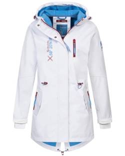 Sublevel Damen Frühlings Jacke Softshell Jacke Outdoor Regen Übergangs Jacke Funktionsjacke, Farbe:Weiß, Größe:XL 42 von Sublevel