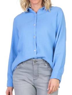 Sublevel Damen Hemd Musselin-Bluse LSL-447 Langarm-Bluse Azurine Blue S/M von Sublevel