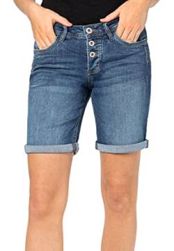Sublevel Damen Jeans Bermuda-Shorts mit Denim Aufschlag Middle-Blue XS von Sublevel