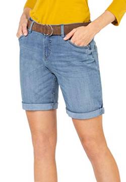 Sublevel Damen Jeans Bermuda-Shorts mit Veloursleder Gürtel Light-Blue XL von Sublevel