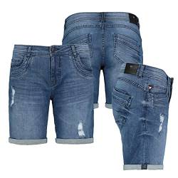Sublevel Damen Jeans Shorts Bermuda Kurze Hose Shorts Short Denim Stretch Denim, Farbe:Middle Blue, Größe:S 36 von Sublevel