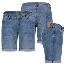 Sublevel Damen Jeans Shorts Bermuda Kurze Hose Shorts Short Denim Stretch Denim, Farbe:Middle Blue, Größe:XS 34 von Sublevel