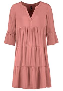 Sublevel Damen Kleid Strandkleid Sommerkleid 100% Viskose MIT Volants, Hosengröße:S / 36, Farbe:Rosa von Sublevel