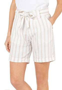 Sublevel Damen Leinen Shorts mit Streifen und Binde-Gürtel Light-beige XS von Sublevel