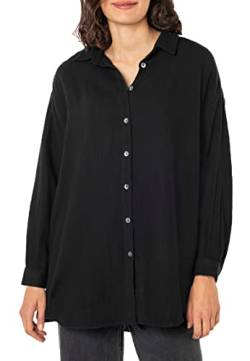 Sublevel Damen Musselin Oversize Bluse aus Baumwolle Black S/M von Sublevel