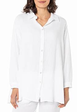 Sublevel Damen Musselin Oversize Bluse aus Baumwolle White M/L von Sublevel