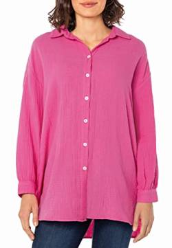 Sublevel Damen Musselin Oversize Bluse aus Baumwolle pink M/L von Sublevel