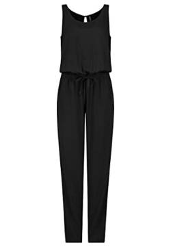 Sublevel Damen Overall Jumpsuit lange Hose Binde Gürtel Einteiler, Hosengröße:M / 38, Farbe:Schwarz von Sublevel