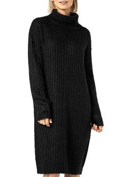 Sublevel Damen Rollkragen Strickkleid Black S/M von Sublevel