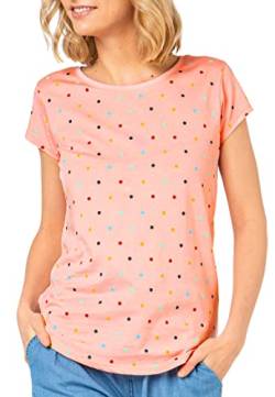 Sublevel Damen Rundhals T-Shirt mit bunten Punkten Rose L von Sublevel