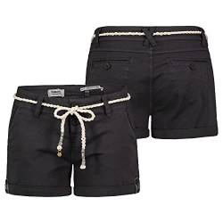 Sublevel Damen Short Bermuda Kurze Hose Sommer Chino Stoff Hotpants mit Gürtel, Hosengröße:L / 40, Farbe:Anthrazit von Sublevel