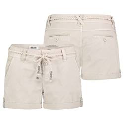 Sublevel Damen Short Bermuda Kurze Hose Sommer Chino Stoff Hotpants mit Gürtel, Hosengröße:L / 40, Farbe:Beige von Sublevel