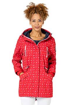 Sublevel Damen Softshell-Jacke Kurzmantel mit Kapuze & Print red S von Sublevel