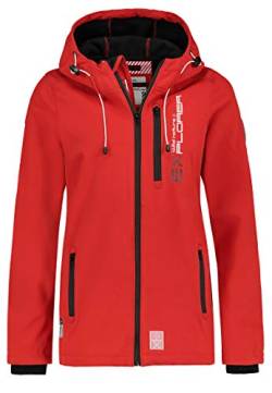 Sublevel Damen Softshell-Jacke Kurzmantel mit Kapuze & Print red-black S von Sublevel