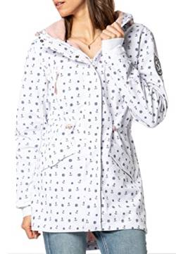 Sublevel Damen Softshell-Jacke Kurzmantel mit Kapuze & Print white XL von Sublevel