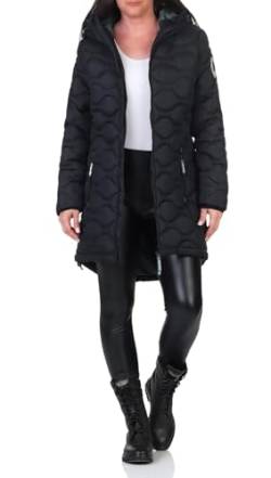 Sublevel Damen Steppjacke LSL-470 Kurzmantel mit Kapuze Black XL von Sublevel