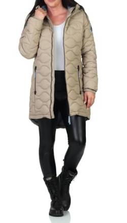 Sublevel Damen Steppjacke LSL-470 Kurzmantel mit Kapuze Clay Beige XL von Sublevel