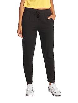 Sublevel Damen Stoff-Hose mit Bindegürtel aus Viskose Black L von Sublevel