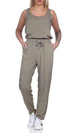 Sublevel Damen Viskose Jumpsuit LSL-444 Overall ärmellos Middle Green M von Sublevel