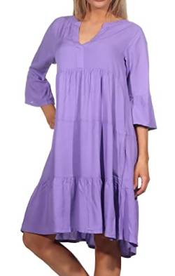 Sublevel Damen Viskose Mini Kleid LSL-413 Tunika Middle Purple S von Sublevel