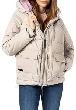 Sublevel Damen Warme Steppjacke Puffer Jacket mit Kapuze light-beige XXL von Sublevel