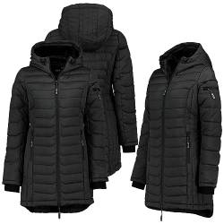 Sublevel Damen Winter Jacke Mantel Parka Steppjacke Steppmantel Wintermantel, Farbe:Schwarz, Größe:S 36 von Sublevel