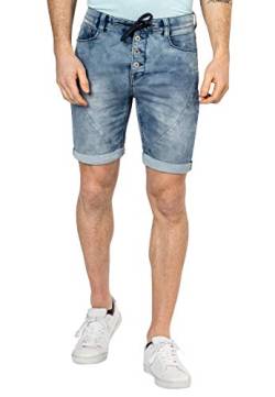 Sublevel Herren Bermuda mit Knopfleiste | Jeans Shorts im Used Look | Bequeme Kurze Hose Blue 31 von Sublevel