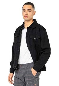 Sublevel Herren Hemd Übergangs-Jacke mit Knopfleiste black XXL von Sublevel