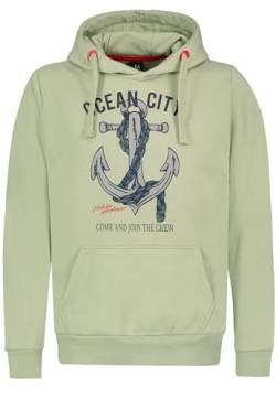 Sublevel Herren Hoodie Sweatshirt mit Anker-Print & Kapuze Light-Green XXL von Sublevel