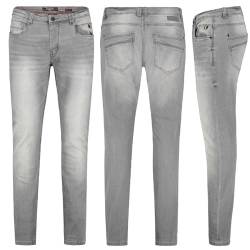 Sublevel Herren Jeans Hose Basic Stretch Jeanshose Regular Slim Denim, Hosengröße:W33, Farbe:Grau von Sublevel